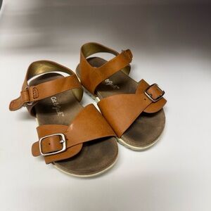 Cat & Jack Brown Buckle Sandals size 5